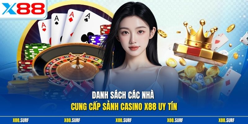 Danh sách các nhà cung cấp sảnh casino X88 uy tín